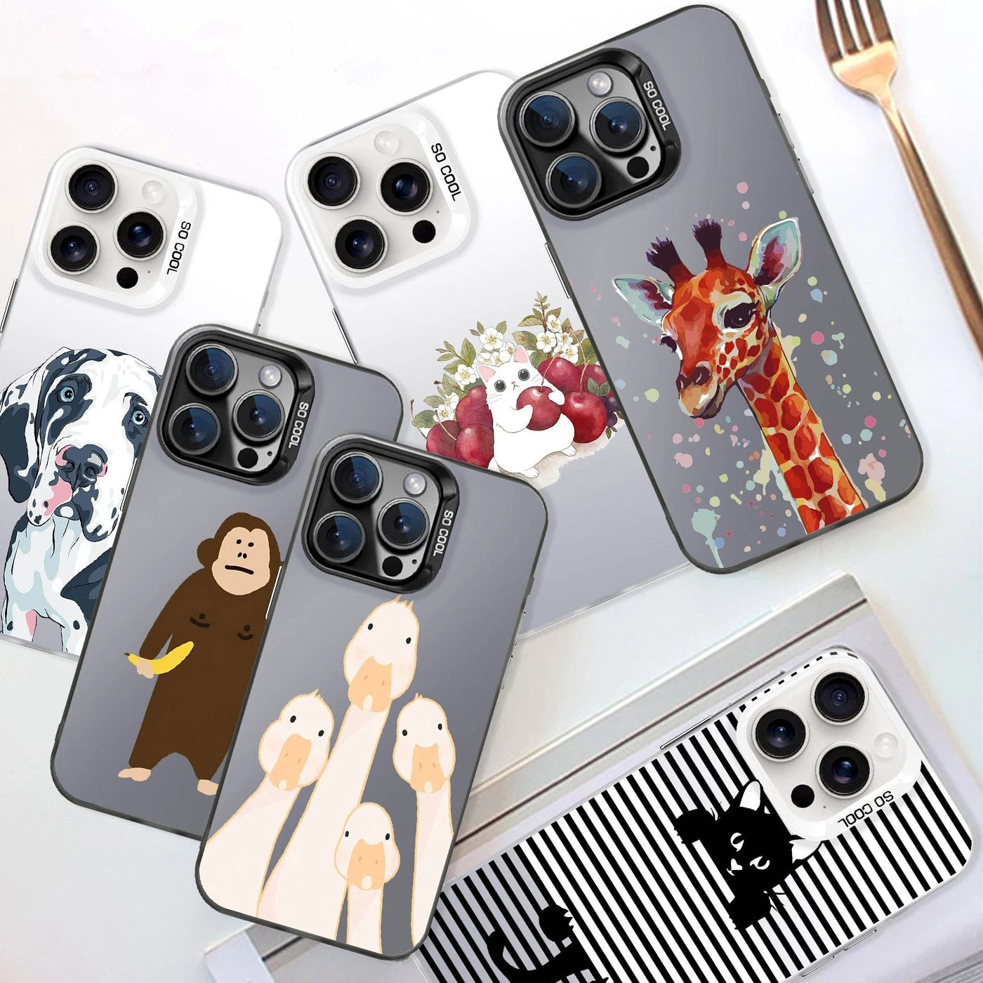 Cute Animal Phone Case Shockproof Cover For iPhone 17 15 16 Pro Samsung S25 S24