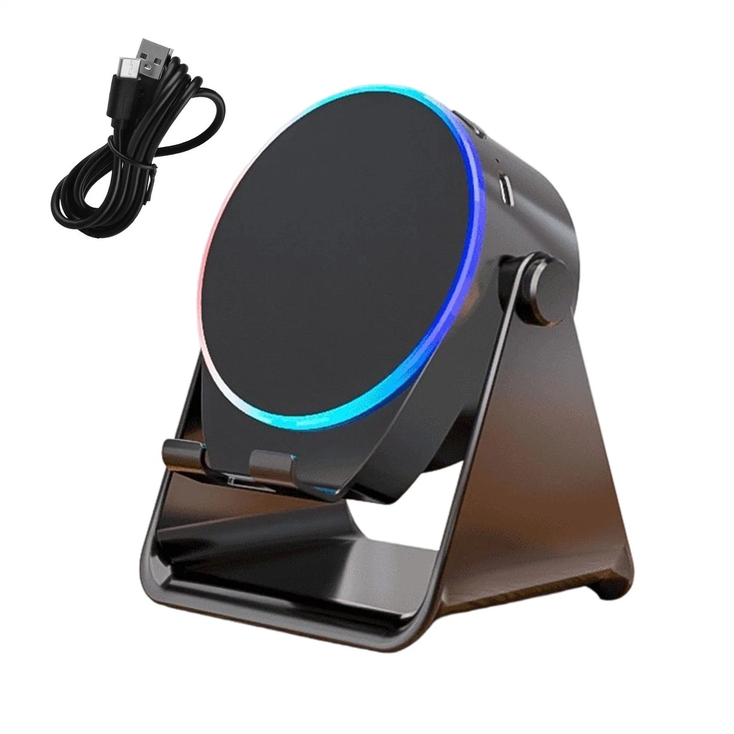 Wireless Induction Speaker, Phone Stand, Stereo Sound Amplifier, RGB Ambient