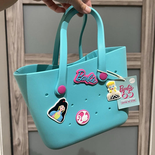 Barbie Croc-style Mini Tote Bag with Charms BNWT w/ pictured accessories
