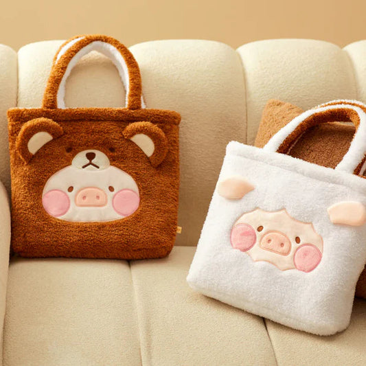LuLu The Piggy Costume Series Fluffy Reversible Bag