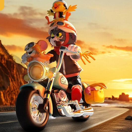 TOM And JERRY Retro Motorcycle Trendy Play Figure Toy Classic Gift